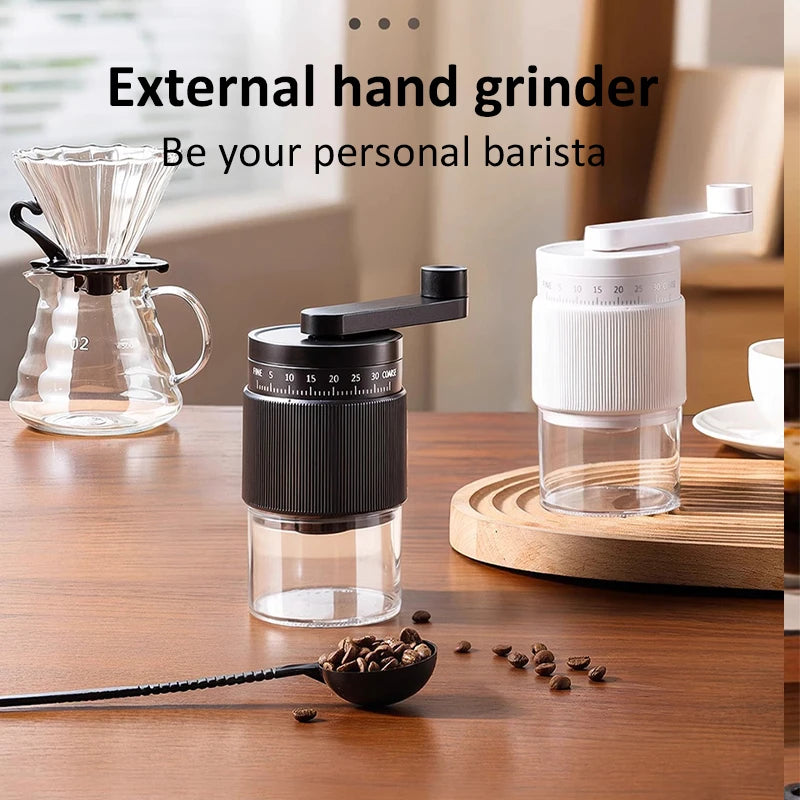 35-Gears Coffee Grinder Manual Coffee Grinder External Adjustable Professional Manual Burr Coffee Bean Grinding Machine for Home